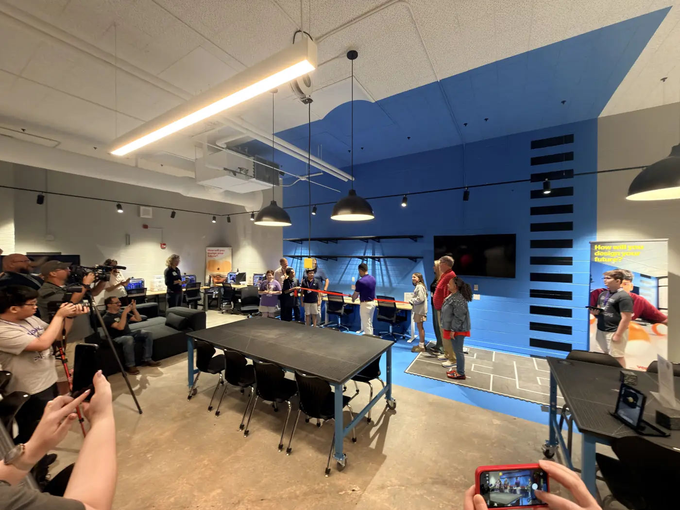 Students and staff in the Verizon Innovative Learning Lab at Brooks, photo 2 of 59