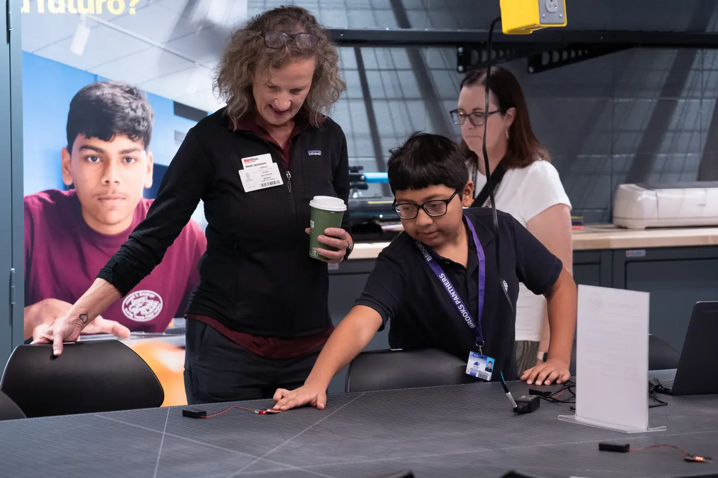 Students and staff in the Verizon Innovative Learning Lab at Brooks, photo 6 of 59