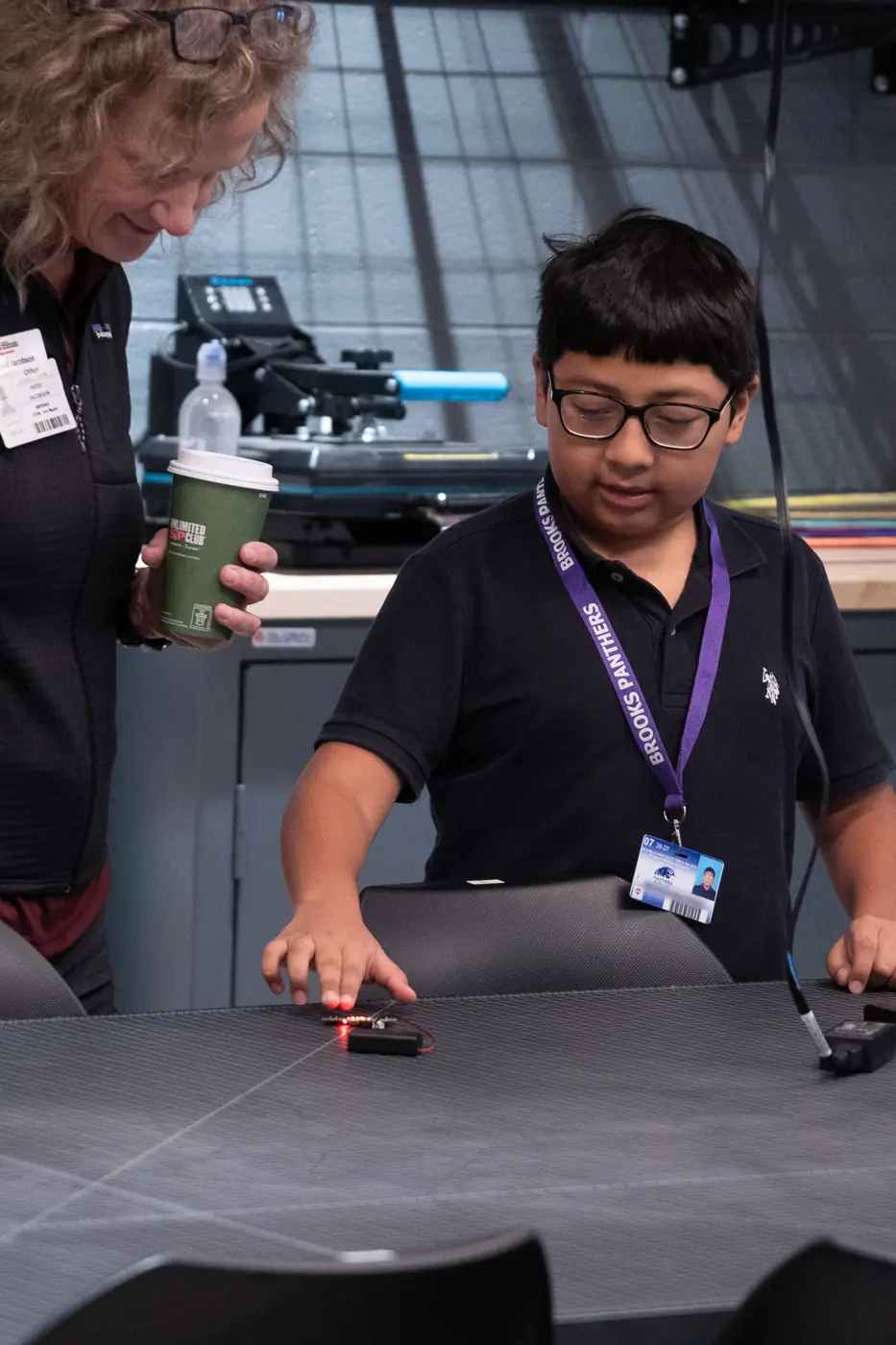 Students and staff in the Verizon Innovative Learning Lab at Brooks, photo 7 of 59