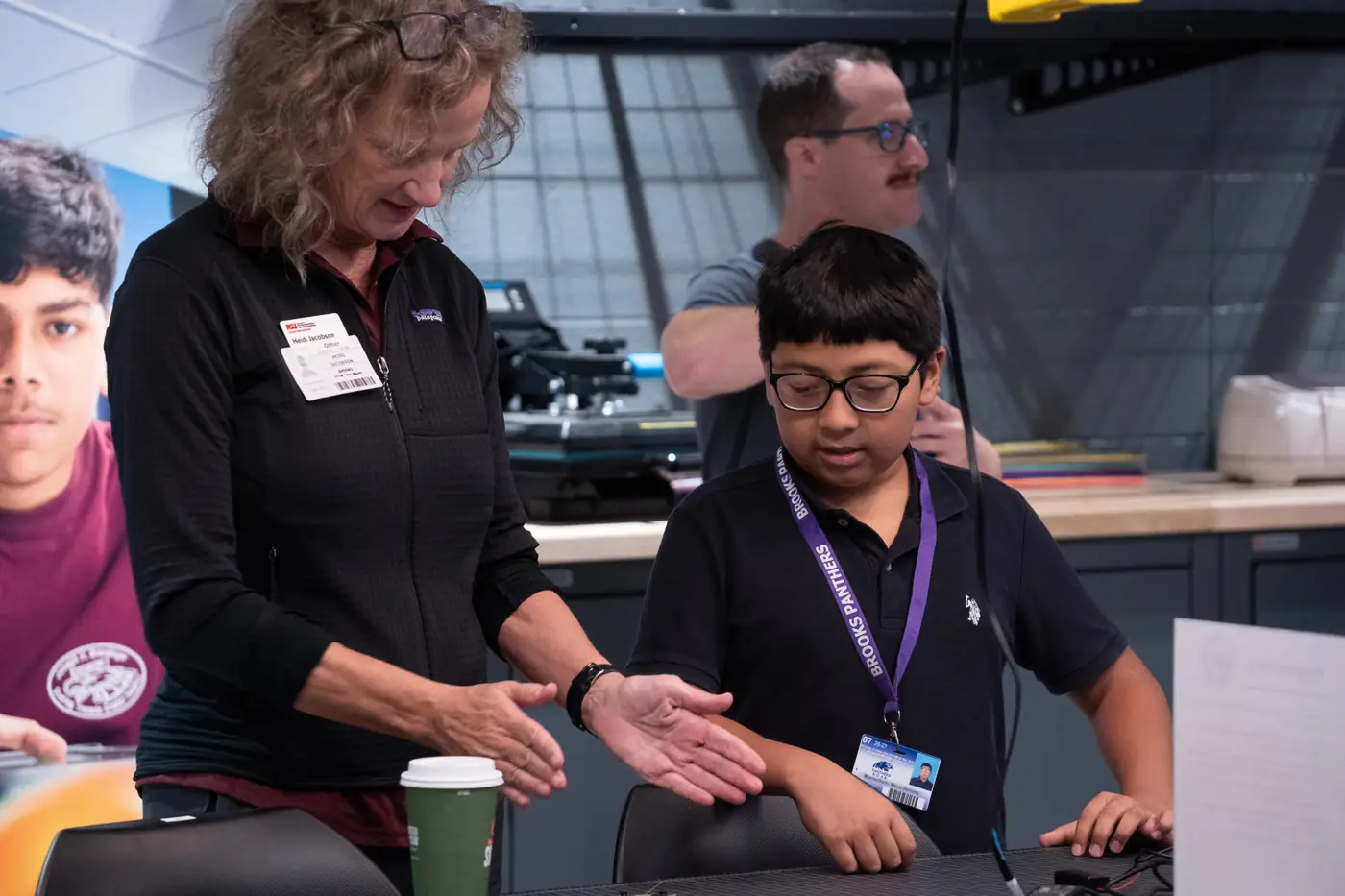 Students and staff in the Verizon Innovative Learning Lab at Brooks, photo 8 of 59