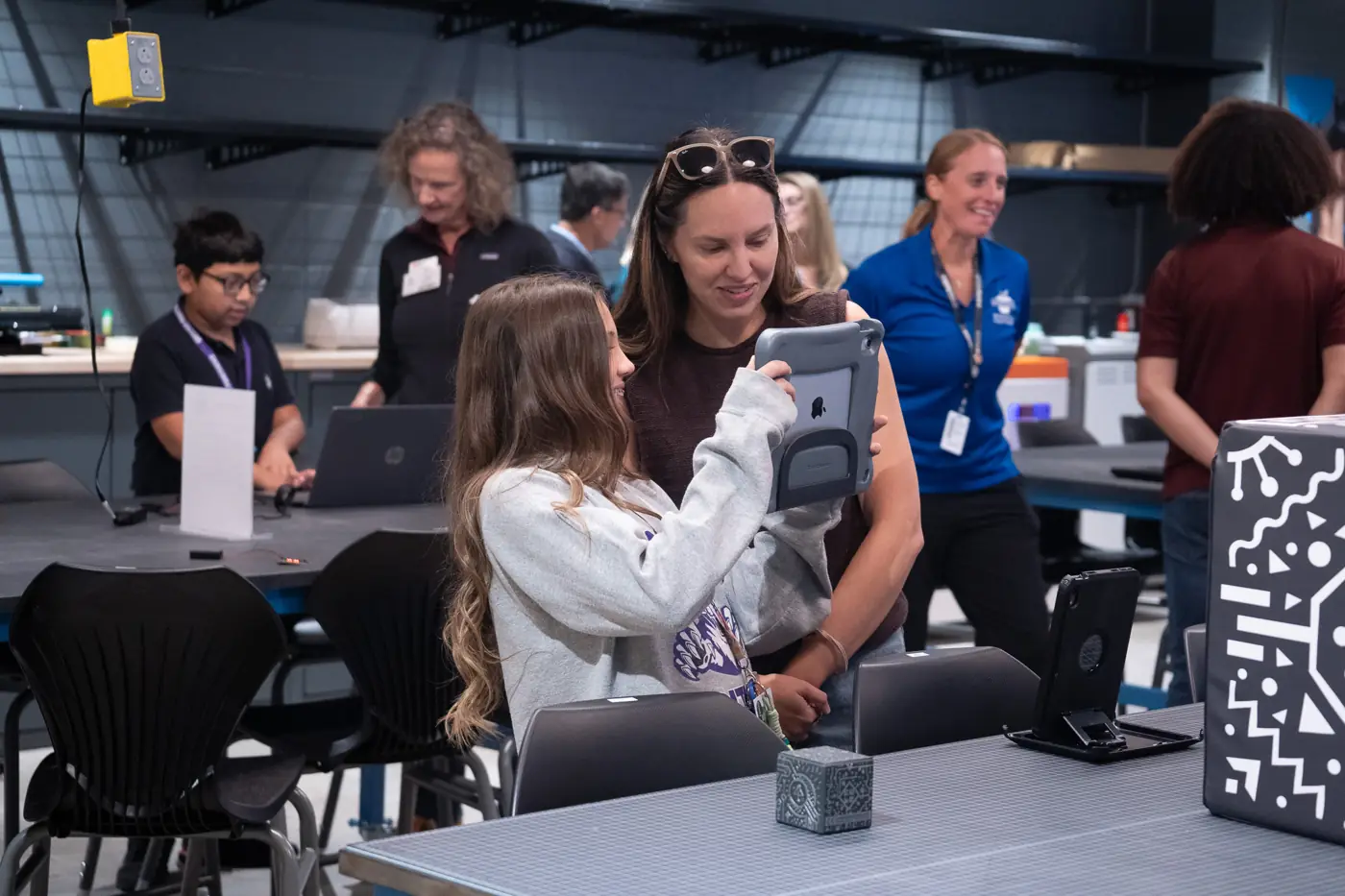 Students and staff in the Verizon Innovative Learning Lab at Brooks, photo 11 of 59