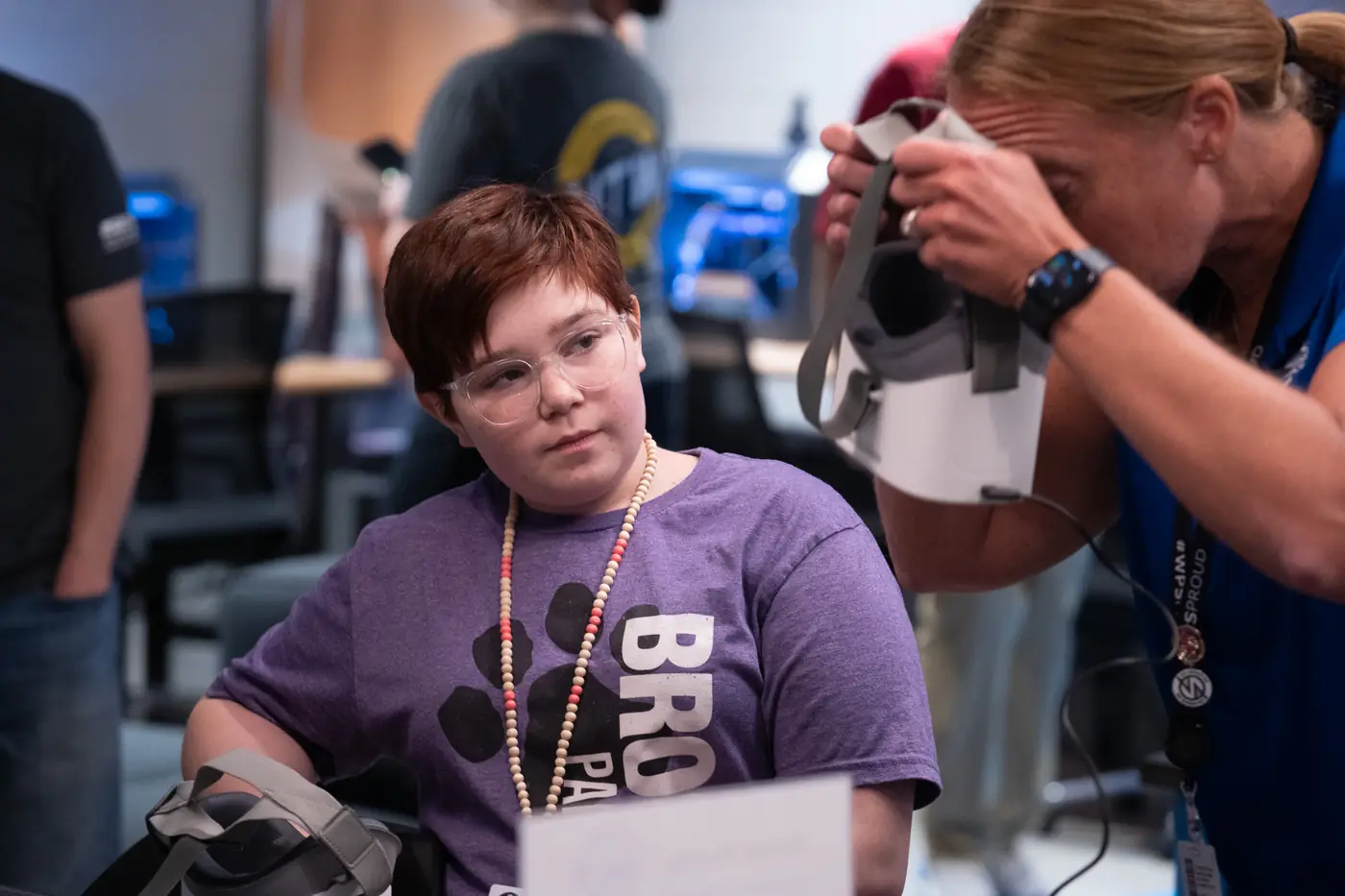 Students and staff in the Verizon Innovative Learning Lab at Brooks, photo 12 of 59