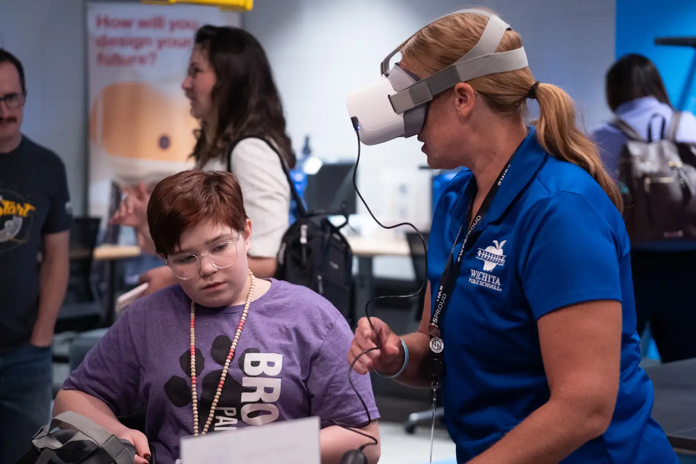 Students and staff in the Verizon Innovative Learning Lab at Brooks, photo 13 of 59