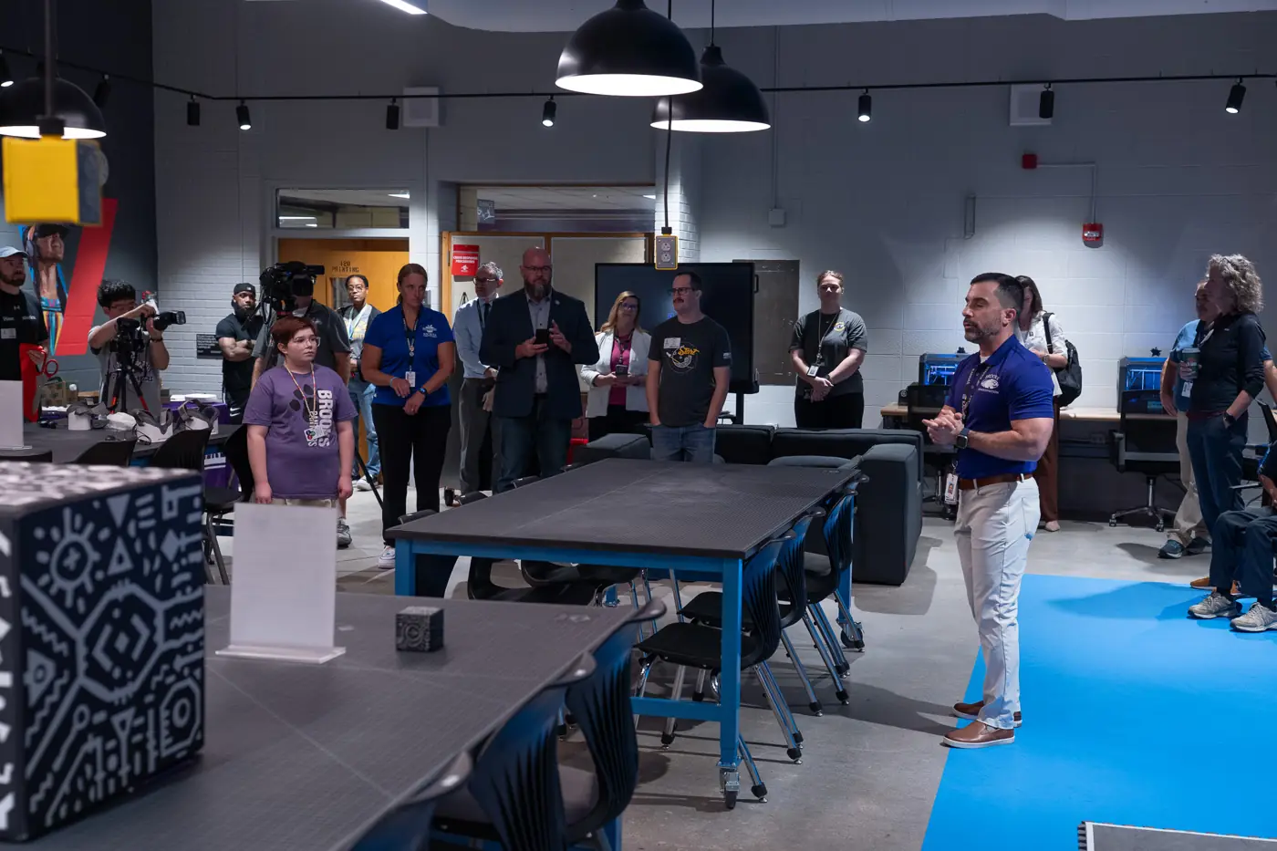 Students and staff in the Verizon Innovative Learning Lab at Brooks, photo 18 of 59