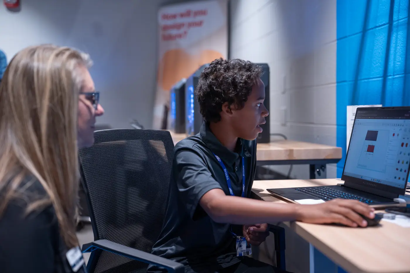 Students and staff in the Verizon Innovative Learning Lab at Brooks, photo 27 of 59