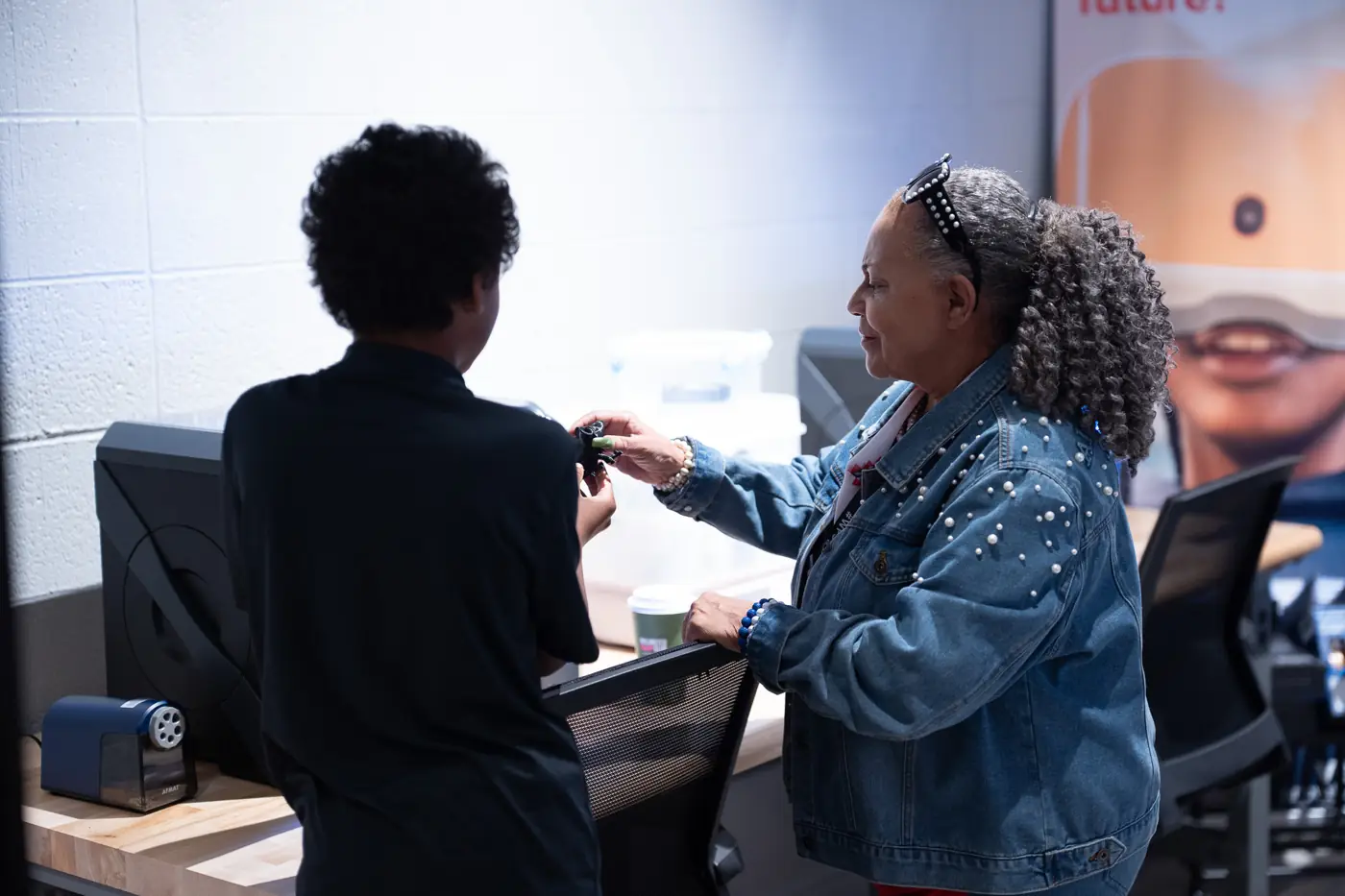 Students and staff in the Verizon Innovative Learning Lab at Brooks, photo 54 of 59