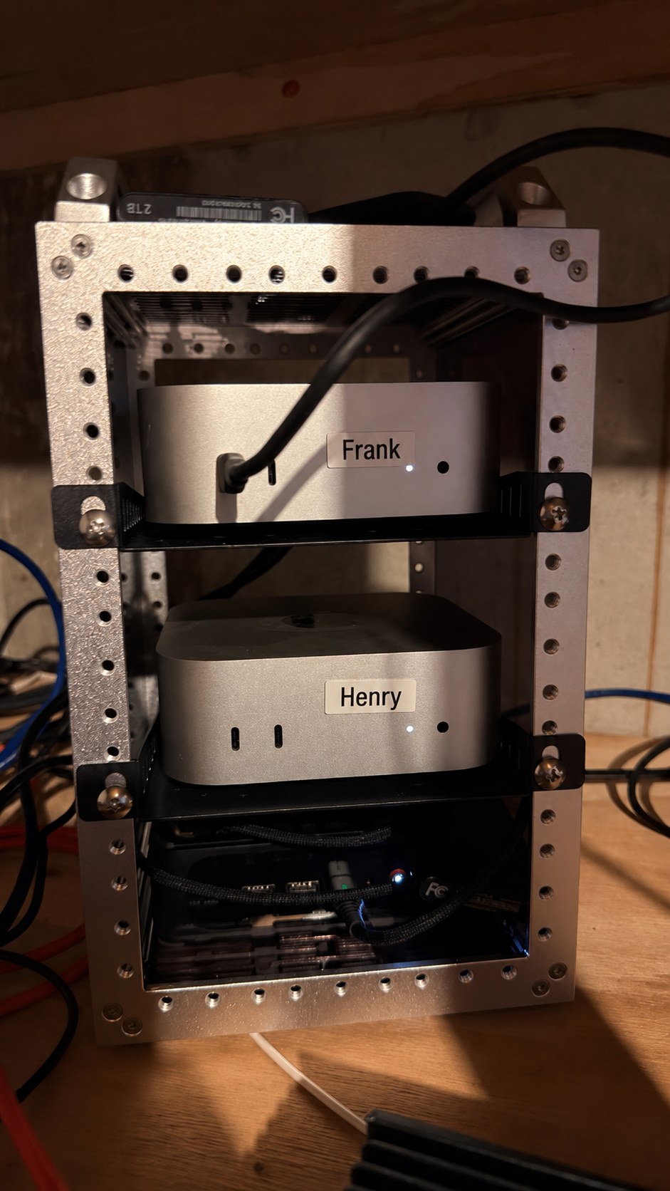 Frank and Henry mounted in a small rack under my desk