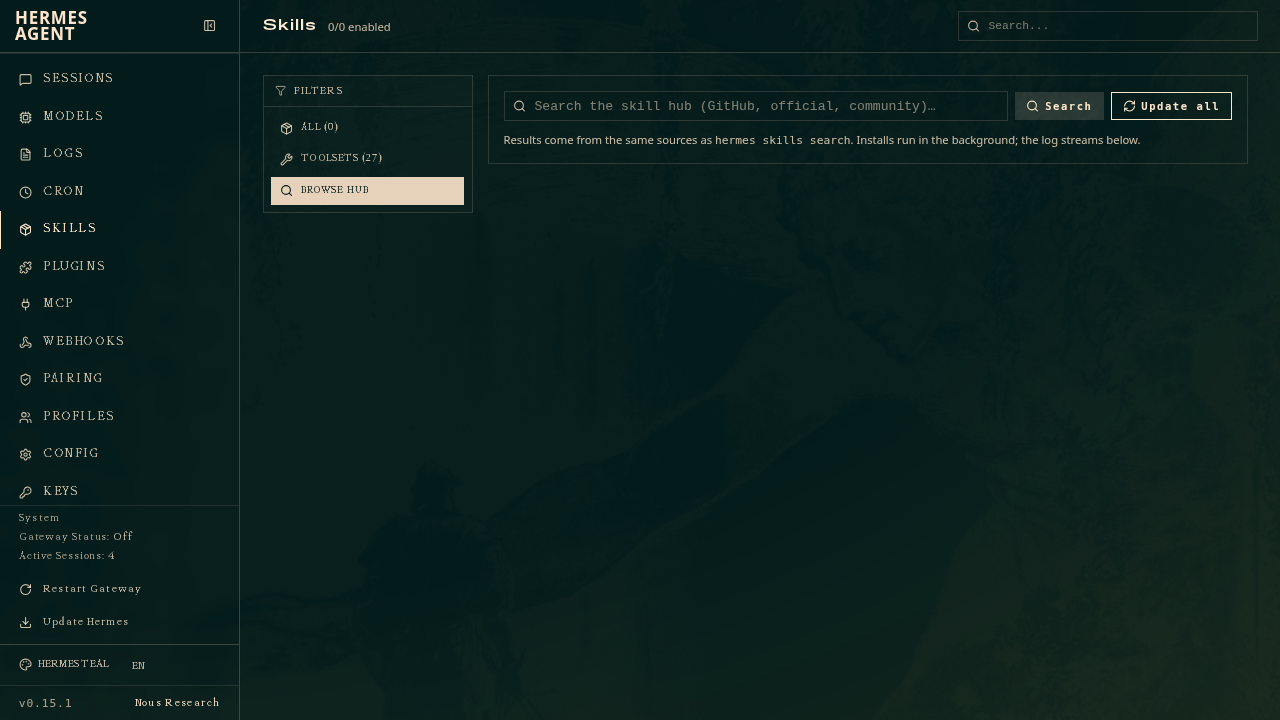 Dashboard Skills Hub