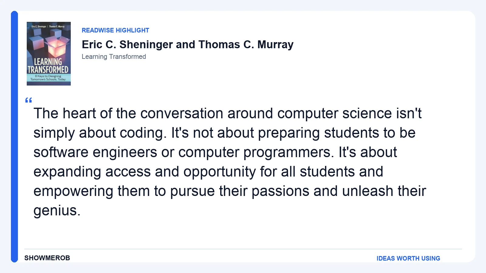 The heart of computer science is not simply coding