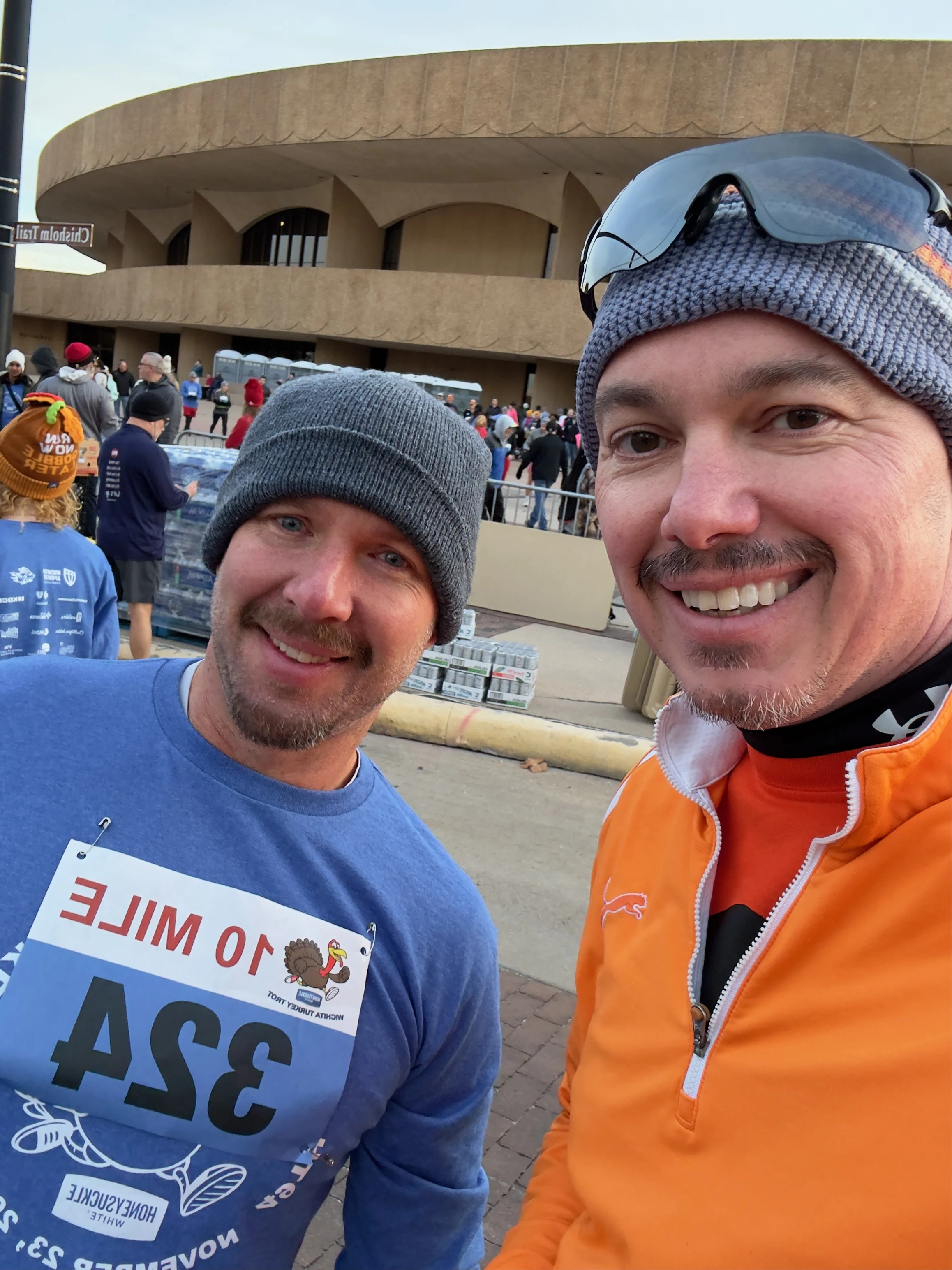 Clint Dayhuff and Rob Dickson together at a community running event